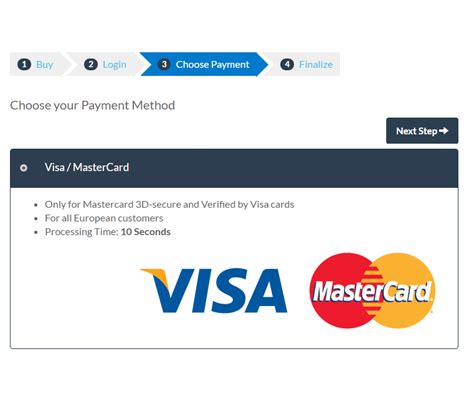 Choose your payment method for your c.